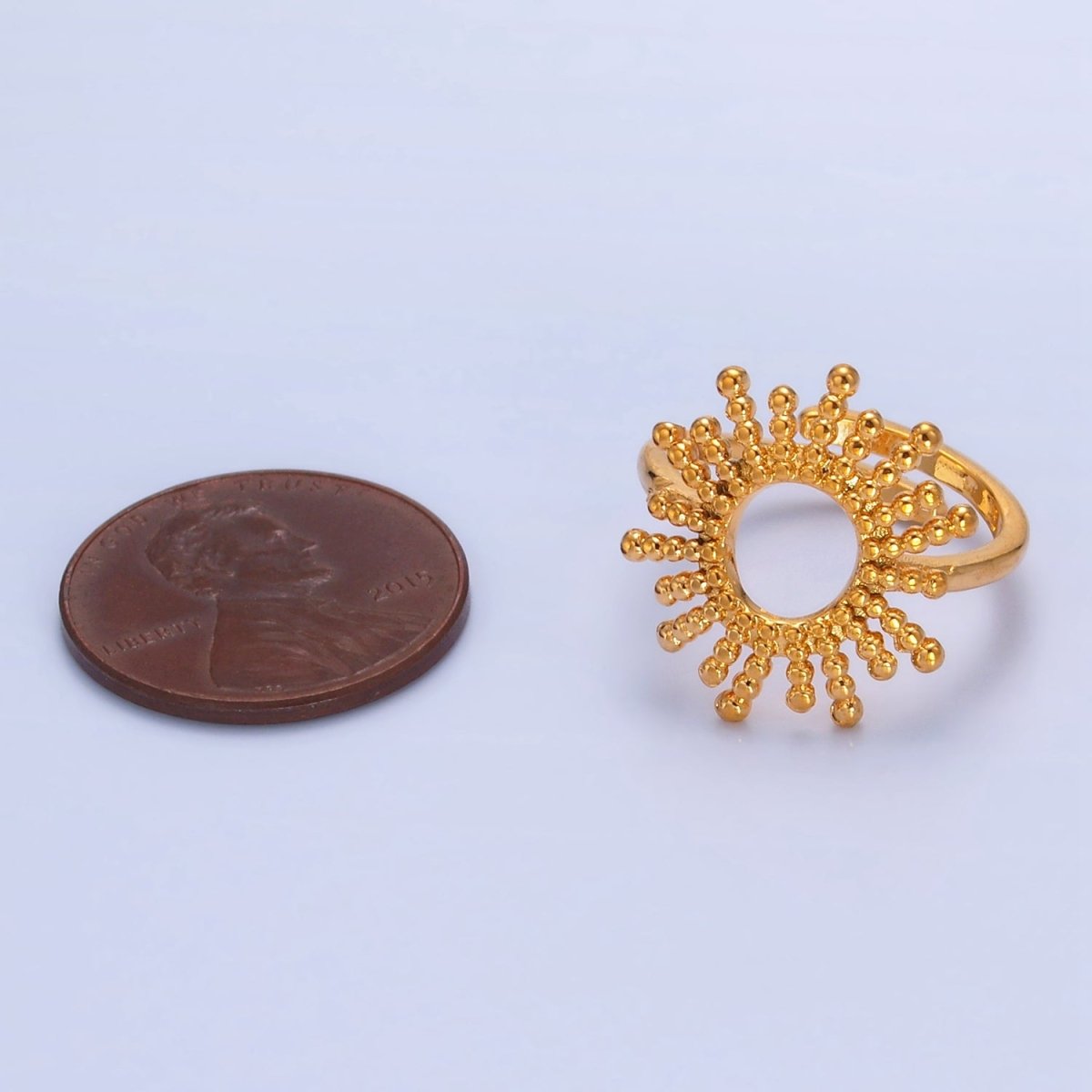 18K Gold Filled Open Celestial Bubble Ring | Rings-00273 - DLUXCA