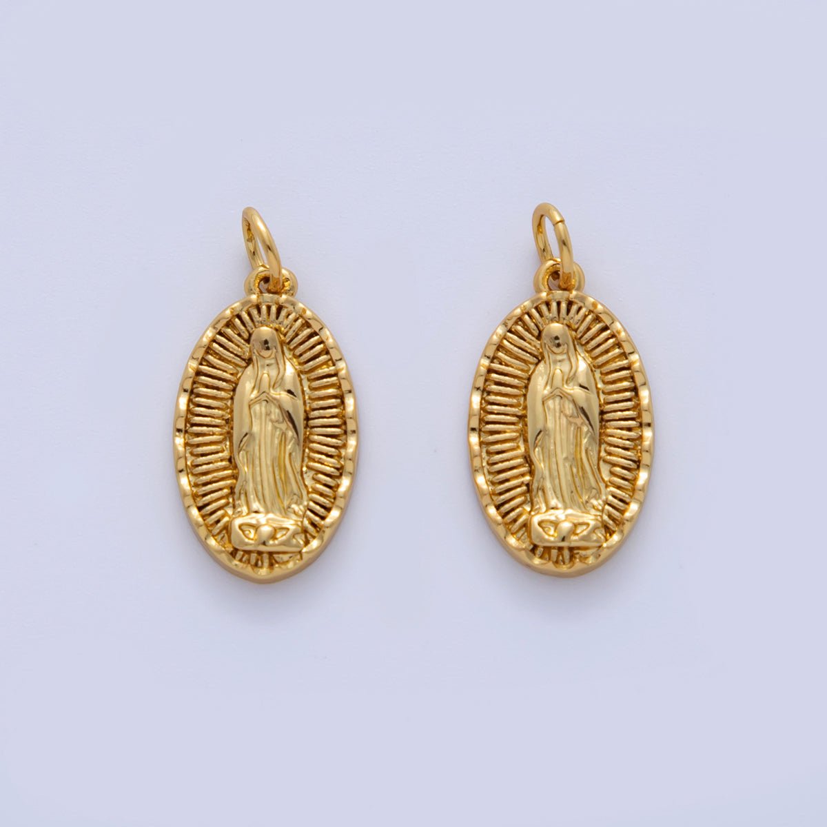 18K Gold Filled Our Lady Guadalupe Mother Mary Oval Charm | AF326 - DLUXCA