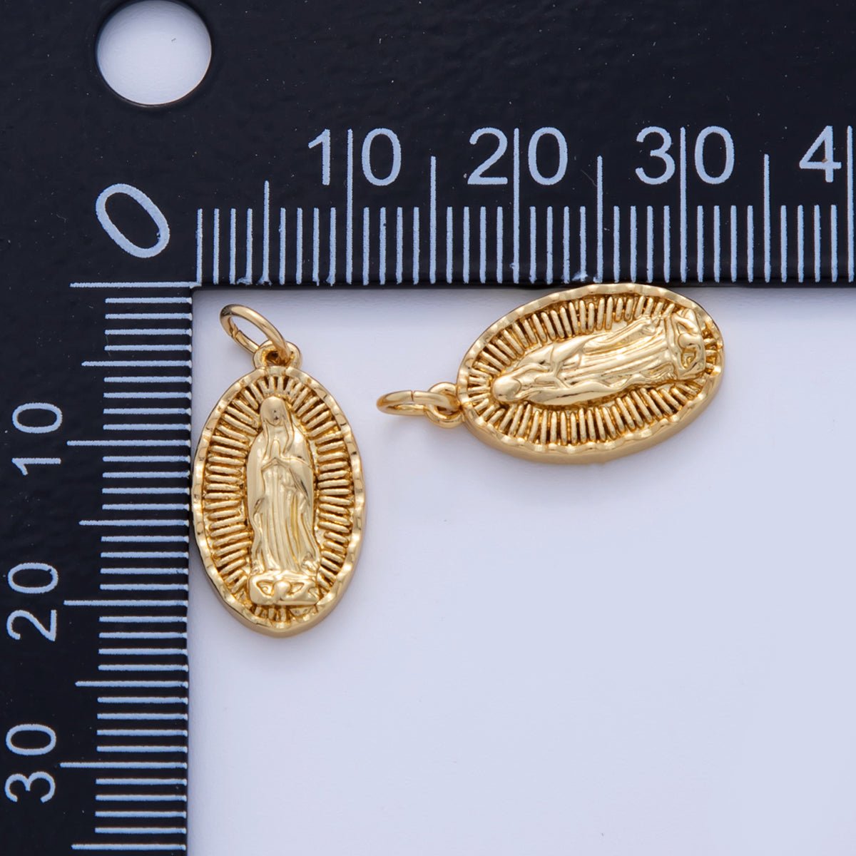 18K Gold Filled Our Lady Guadalupe Mother Mary Oval Charm | AF326 - DLUXCA