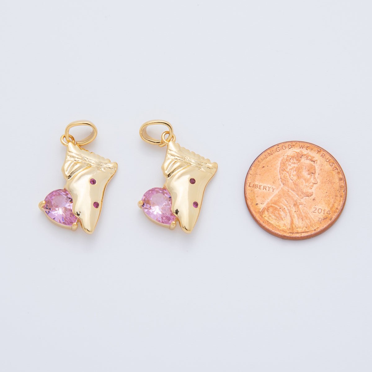 18K Gold Filled Pink CZ Snack Packet Charm | AH767 - DLUXCA