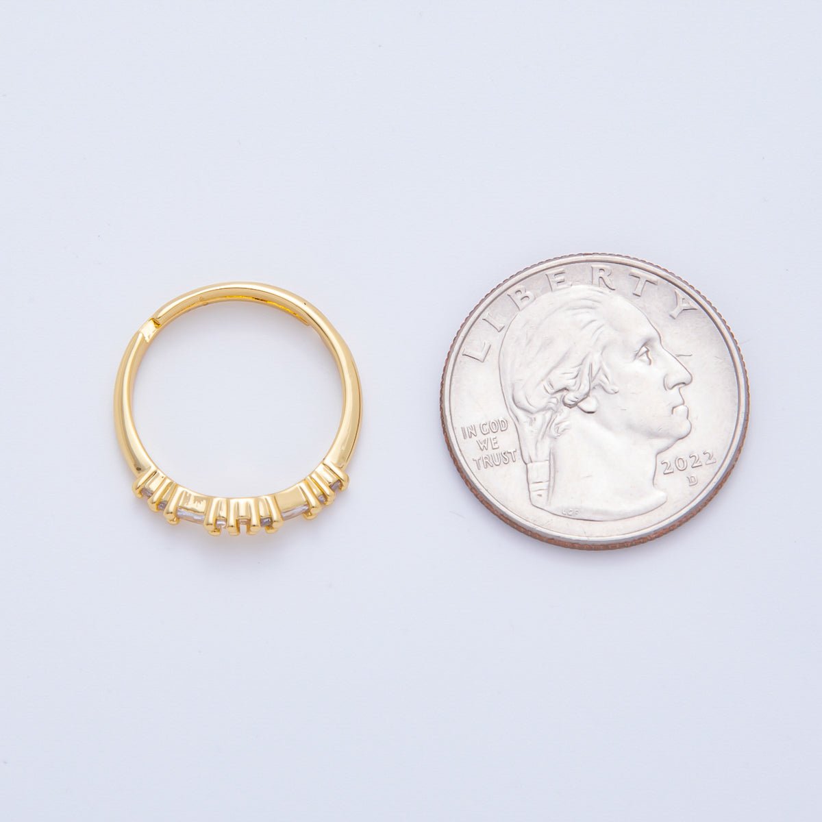 18K Gold Filled Pink Rectangular & Micro Paved CZ Simple Line Adjustable Ring | O - A2189 - DLUXCA