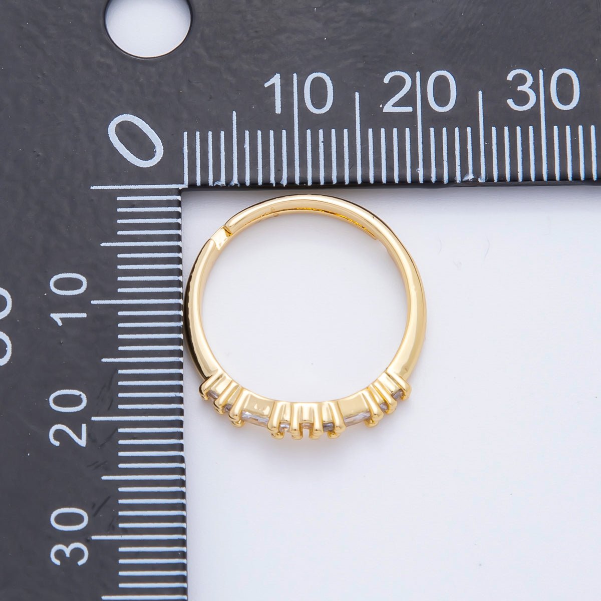 18K Gold Filled Pink Rectangular & Micro Paved CZ Simple Line Adjustable Ring | O - A2189 - DLUXCA