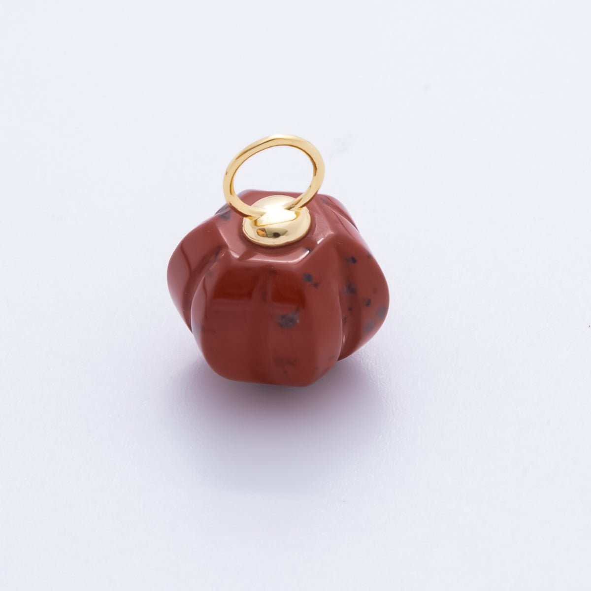 18K Gold Filled Pumpkin Quartz, Ruffle, Carnelian Gemstone Charm | AH - 836 - AH - 838 - DLUXCA