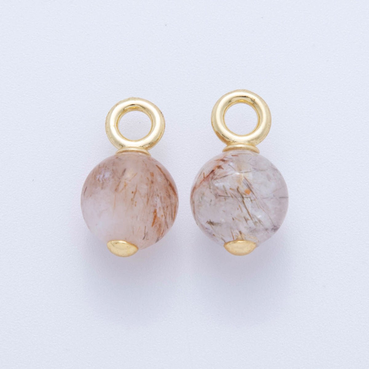 18K Gold Filled Round Gemstone Drop Pendant | AF376 - AF380 - DLUXCA