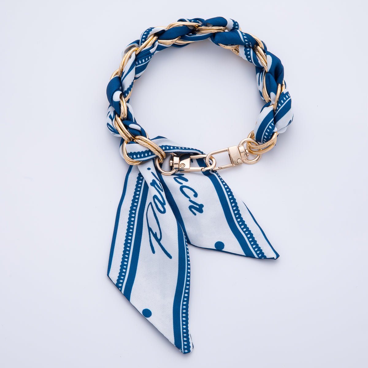 18K Gold Filled Silk Textile Knot Bag Charm Bracelet Keychain Accessories | WB - 00156 - WB - 00169 - DLUXCA