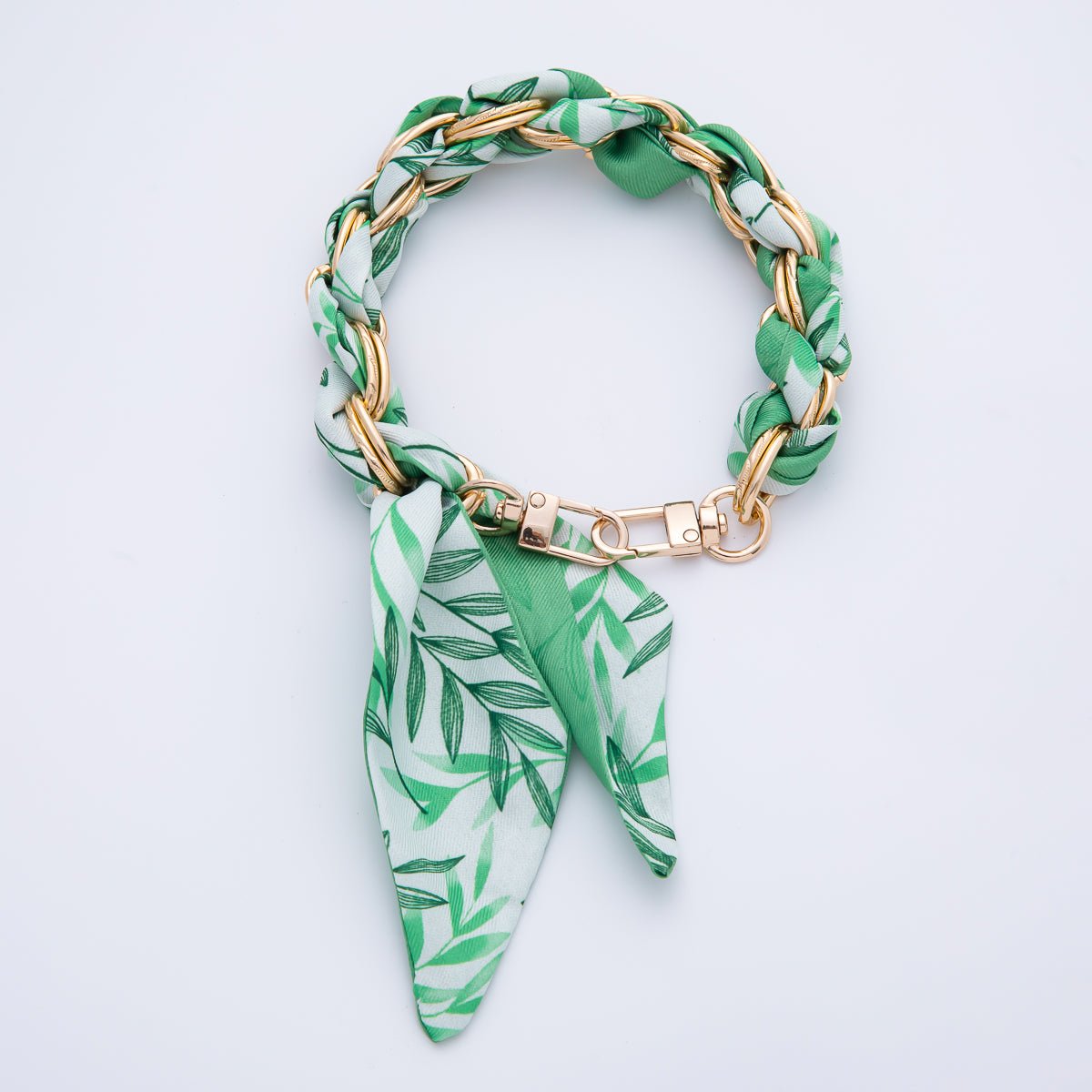 18K Gold Filled Silk Textile Knot Bag Charm Bracelet Keychain Accessories | WB - 00156 - WB - 00169 - DLUXCA