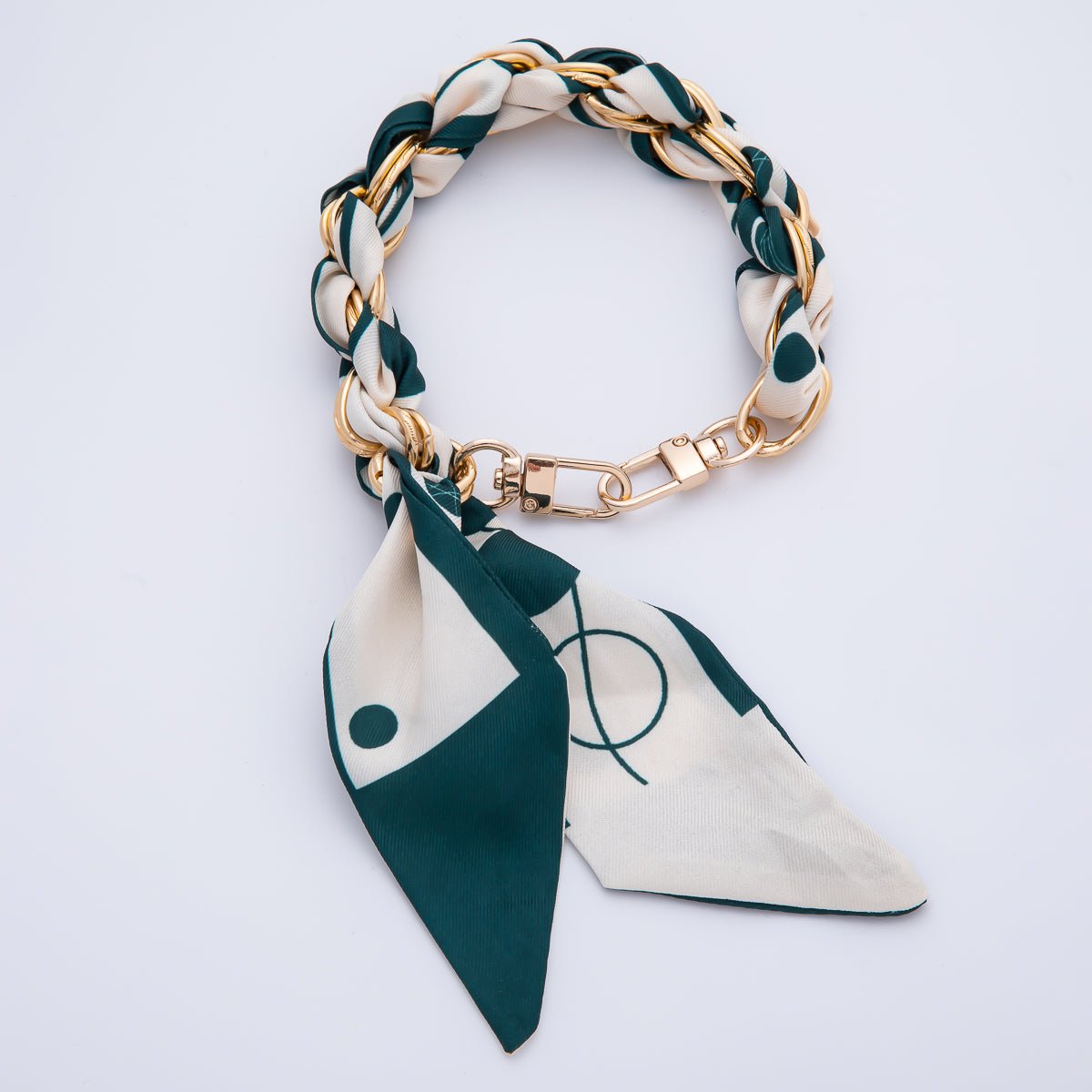 18K Gold Filled Silk Textile Knot Bag Charm Bracelet Keychain Accessories | WB - 00156 - WB - 00169 - DLUXCA