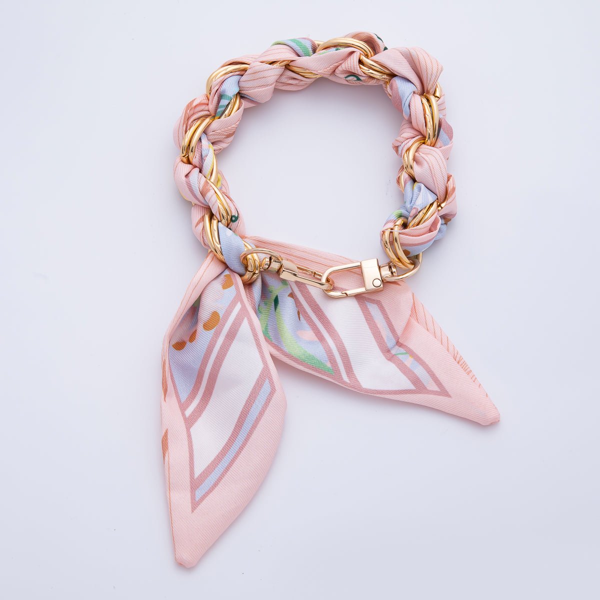 18K Gold Filled Silk Textile Knot Bag Charm Bracelet Keychain Accessories | WB - 00156 - WB - 00169 - DLUXCA