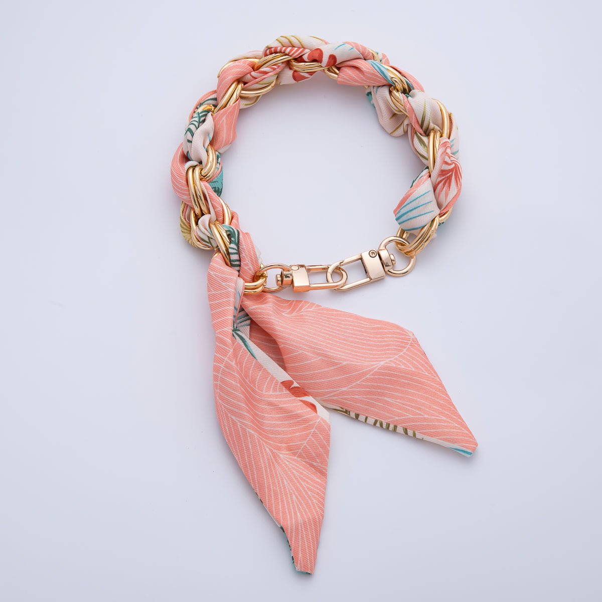 18K Gold Filled Silk Textile Knot Bag Charm Bracelet Keychain Accessories | WB - 00156 - WB - 00169 - DLUXCA