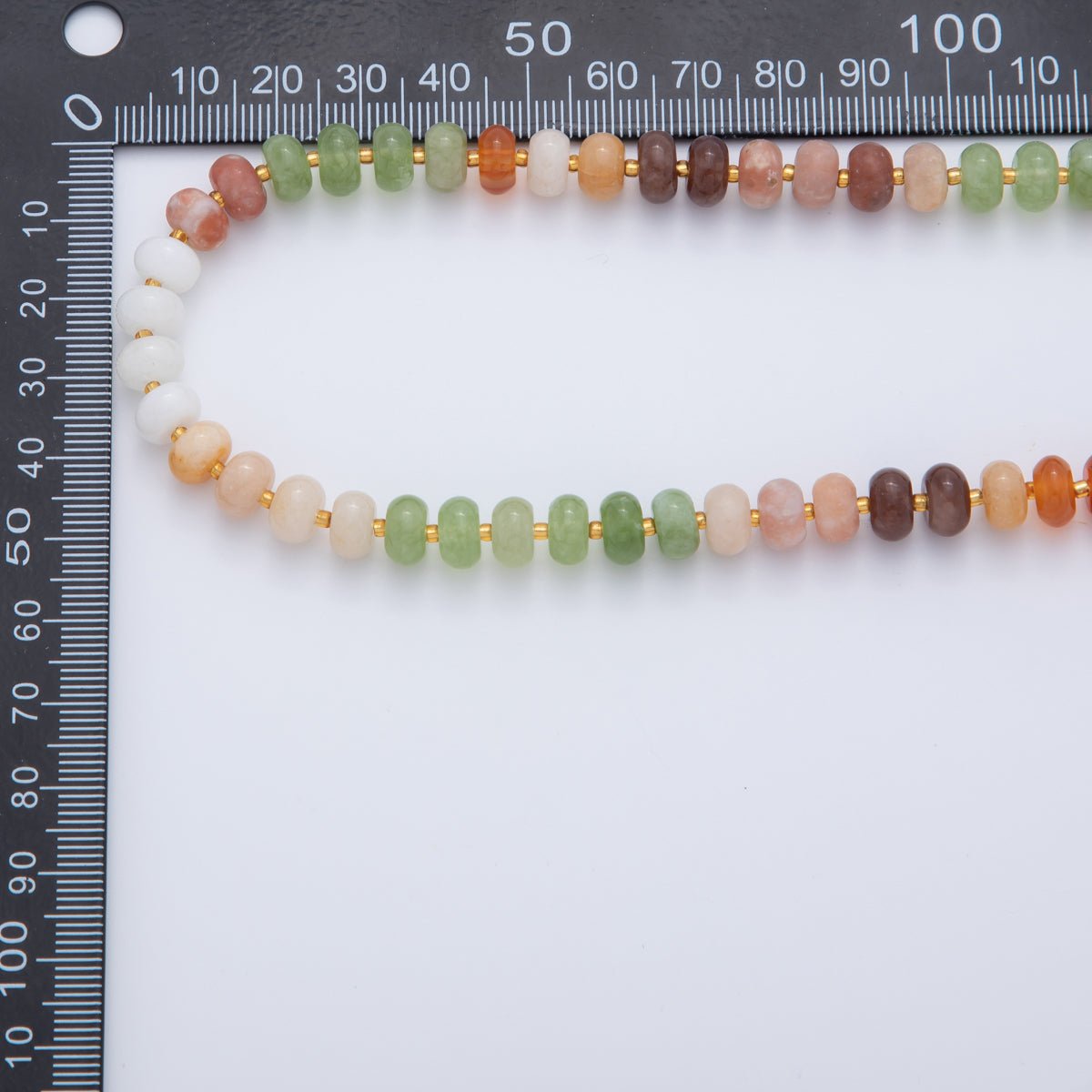 18K Gold Filled Splashed Earth & Sky Toned Color Colorful Gemstone Beaded Necklace 17.3 Inch with Extender | WA3302 - WA3315 - DLUXCA