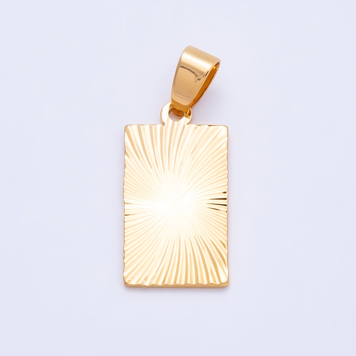 18K Gold Filled Square, Plate, Frame Bar Shine, Bright Necklace Pendant Charm Bead Bails Findings for Jewelry Making H - 759 - DLUXCA
