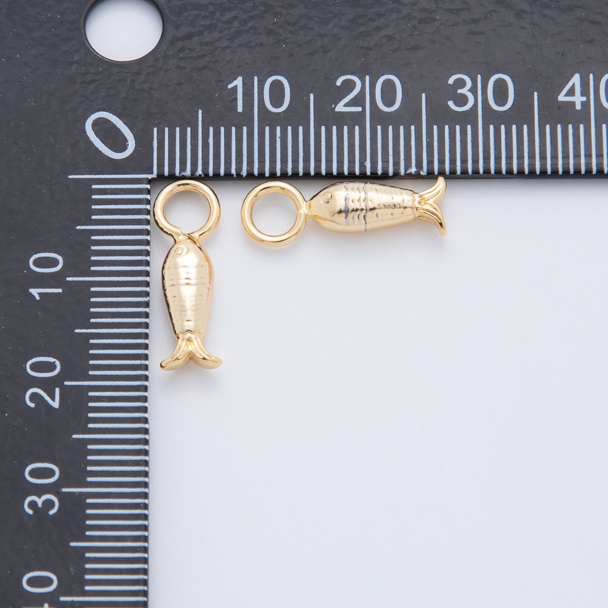 18K Gold Filled Textured Fish Add - On Drop Earring Charm | AF761 - DLUXCA