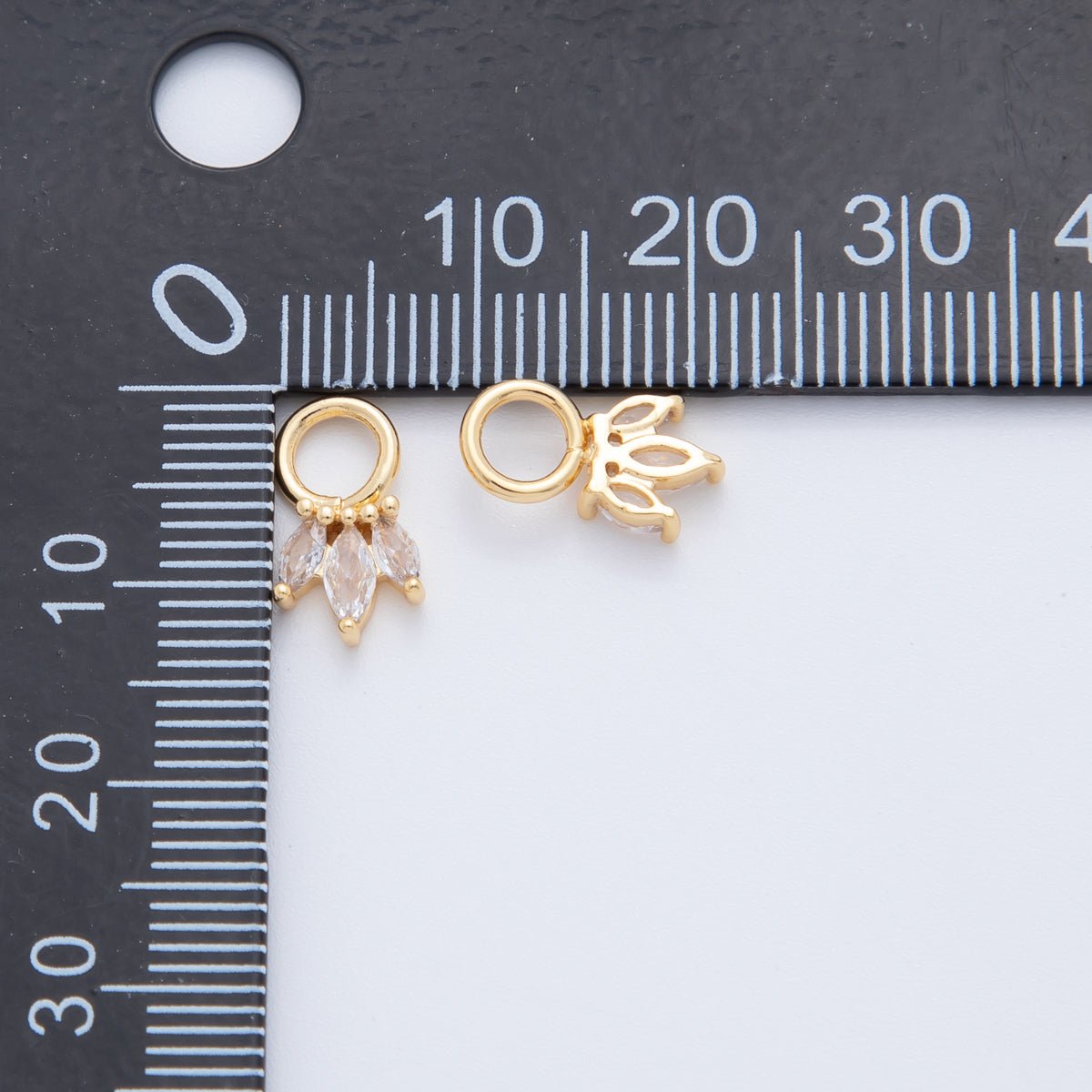 18K Gold Filled Triple Marquise CZ Add - On Drop Earring Charm | AF744 - DLUXCA