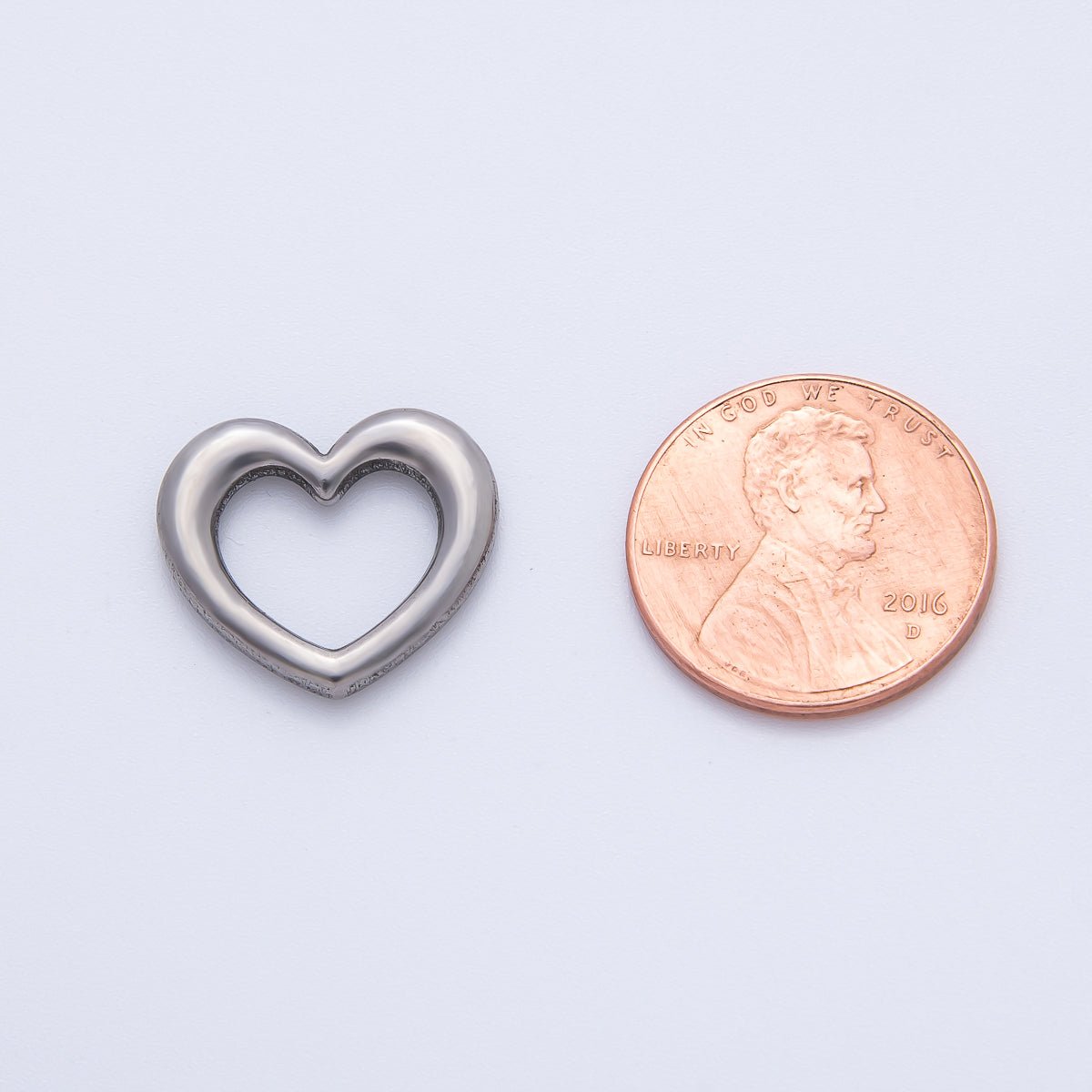 18K Gold Plated 16mm Dainty Heart Lovely Finding in Gold & Silver | Z1432 - DLUXCA