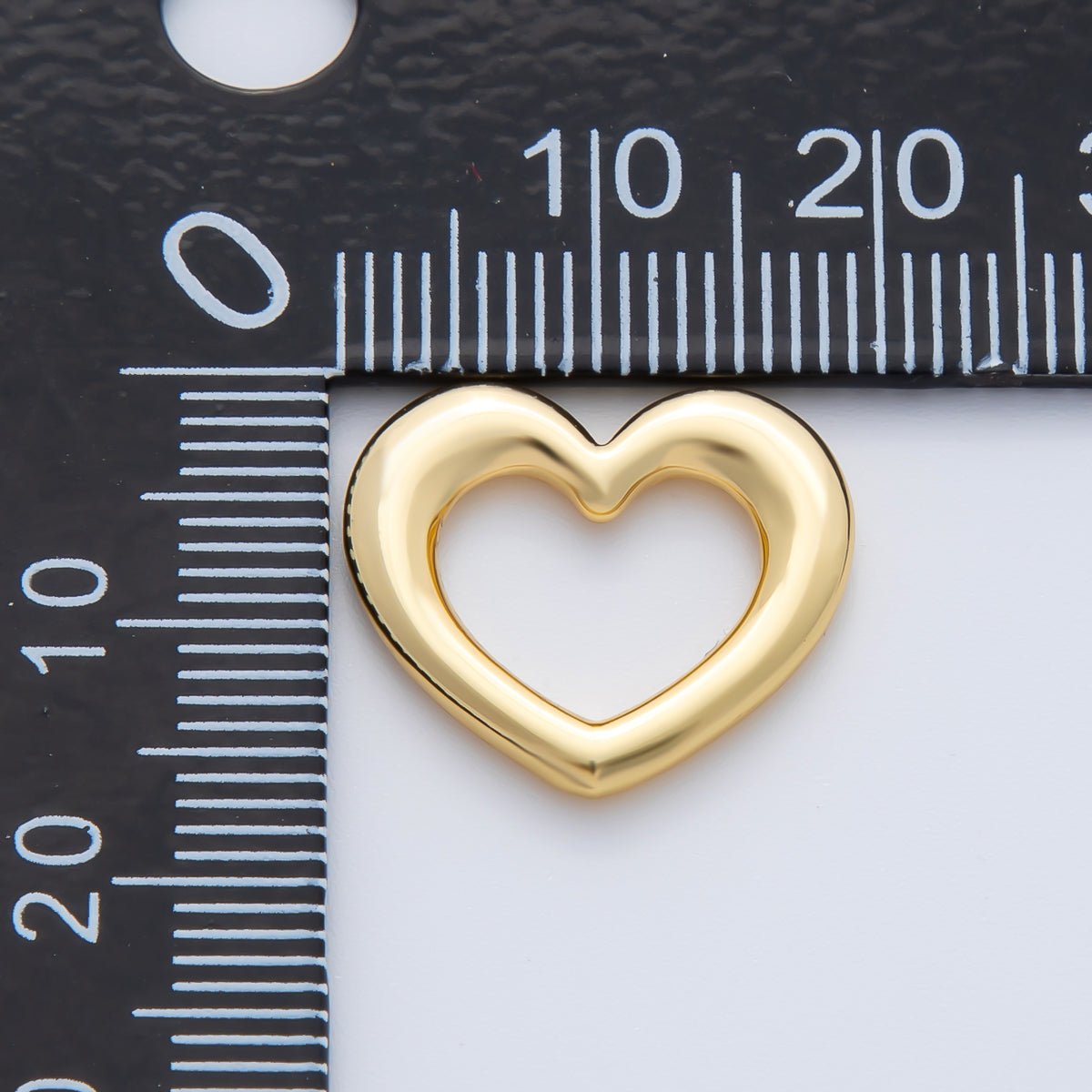 18K Gold Plated 16mm Dainty Heart Lovely Finding in Gold & Silver | Z1432 - DLUXCA