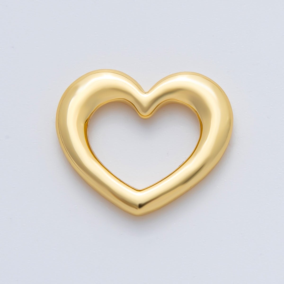 18K Gold Plated 16mm Dainty Heart Lovely Finding in Gold & Silver | Z1432 - DLUXCA