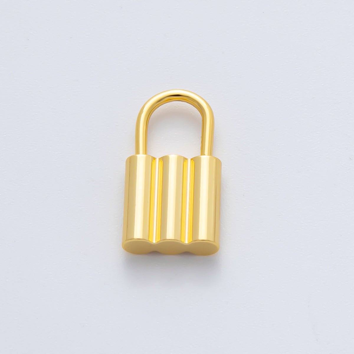 18K Gold Plated 17mm Padlock Triple Tube Finding in Gold & Silver | Z1435 - DLUXCA