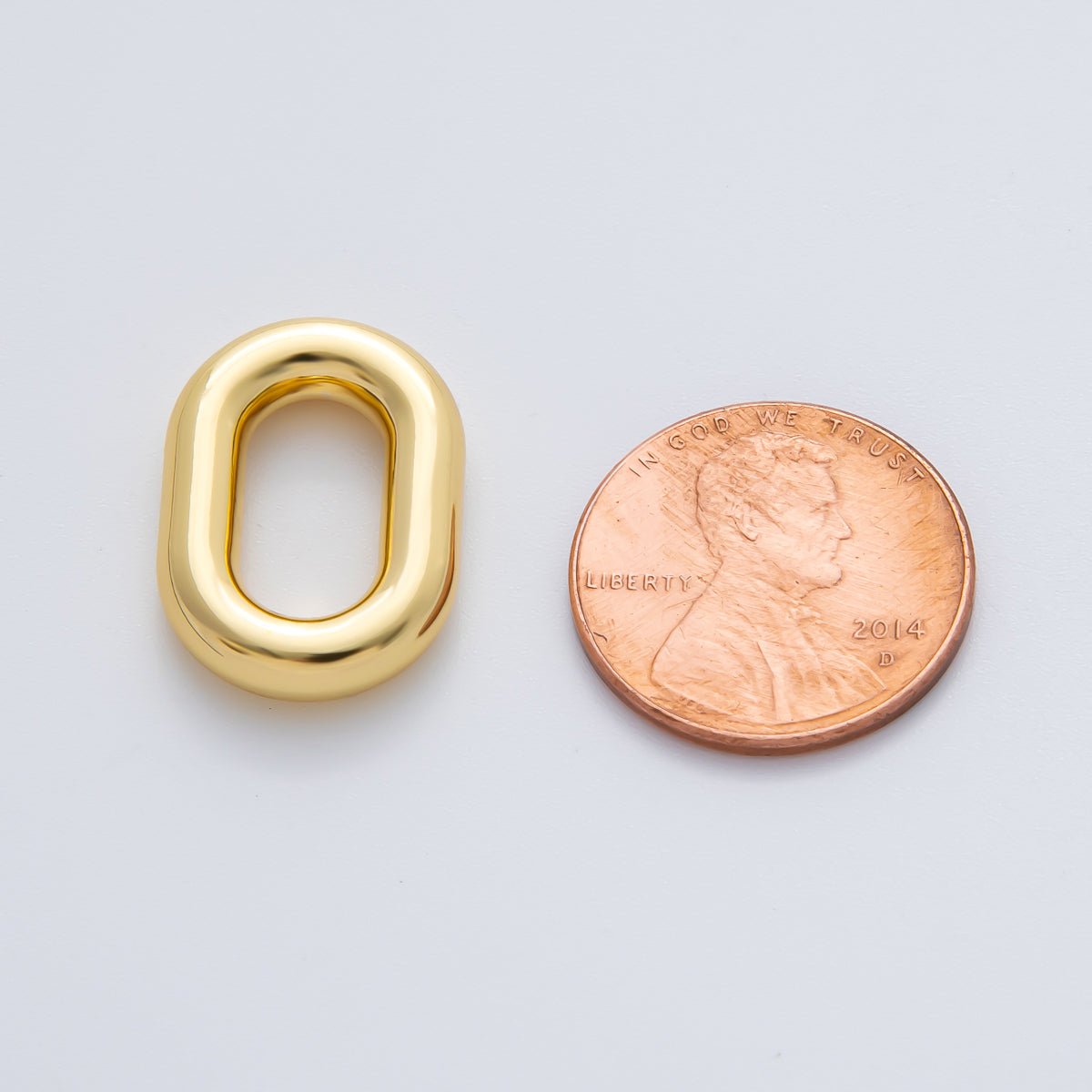 18K Gold Plated 20mm Open Thick Oval Finding in Gold & Silver | Z1430 - DLUXCA