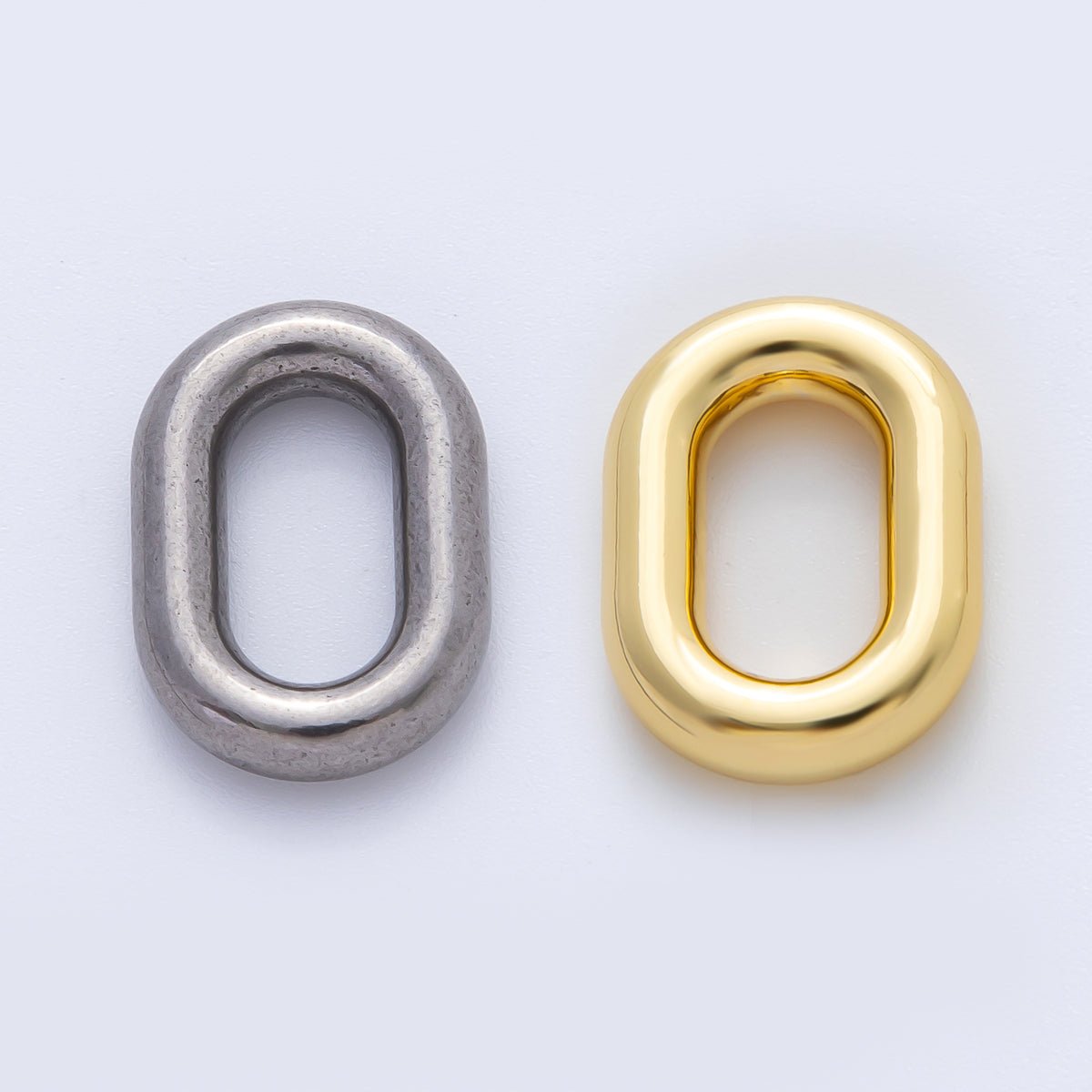 18K Gold Plated 20mm Open Thick Oval Finding in Gold & Silver | Z1430 - DLUXCA