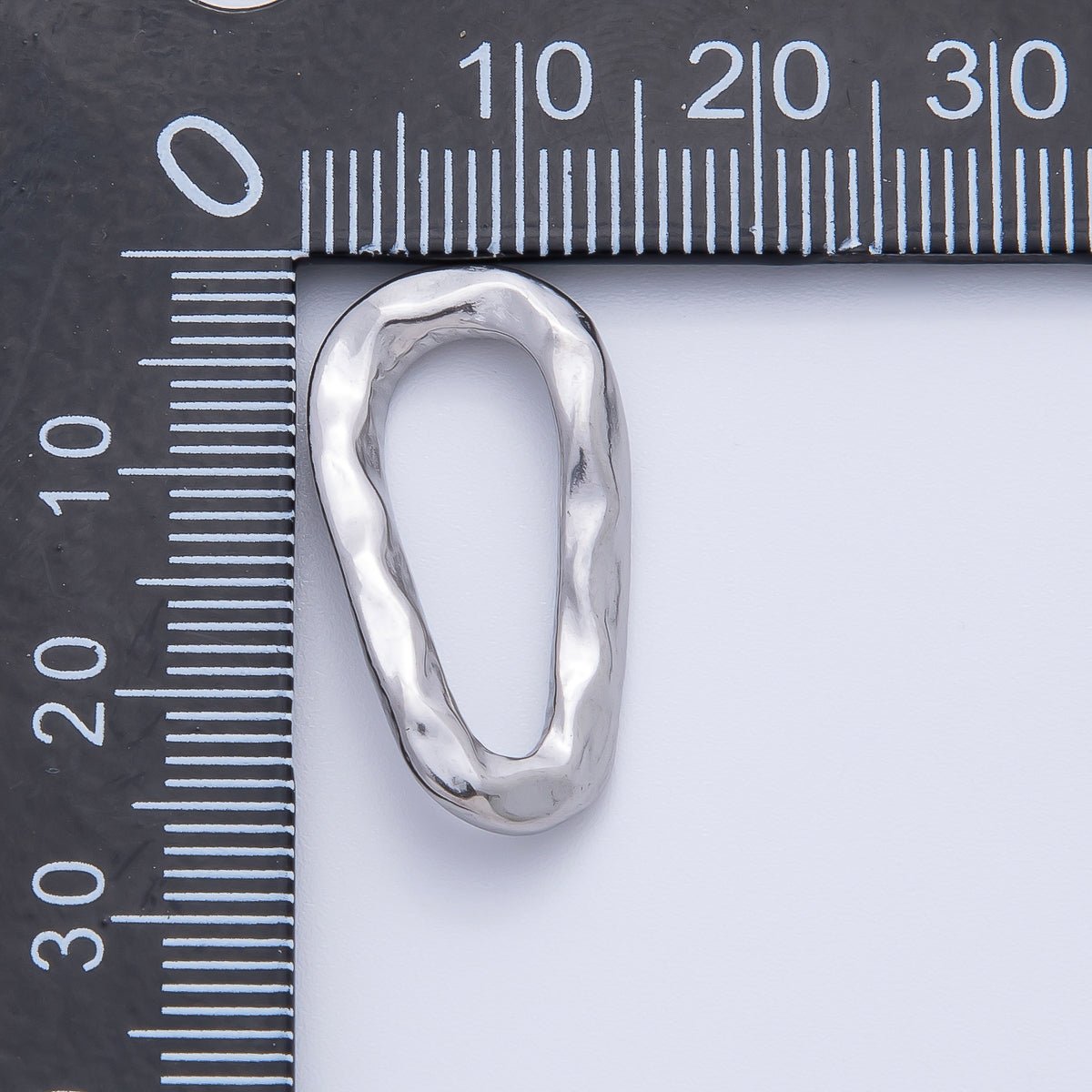 18K Gold Plated 26mm Geometrical Hammered Teardrop Finding in Gold & Silver | Z1431 - DLUXCA