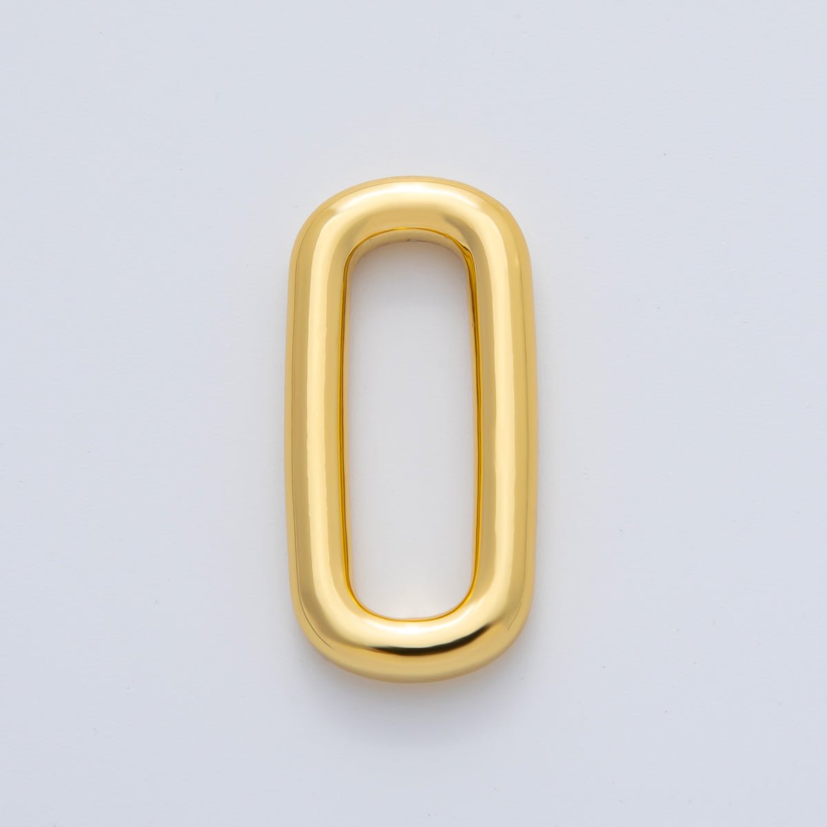 18K Gold Plated 26mm Polished Long Oblong Oval Finding in Gold & Silver | Z1434 - DLUXCA