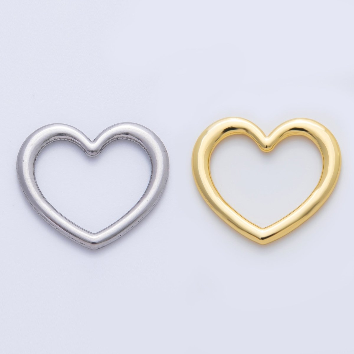 18K Gold Plated 29mm Open Minimalist Heart Finding in Gold & Silver | Z1429 - DLUXCA