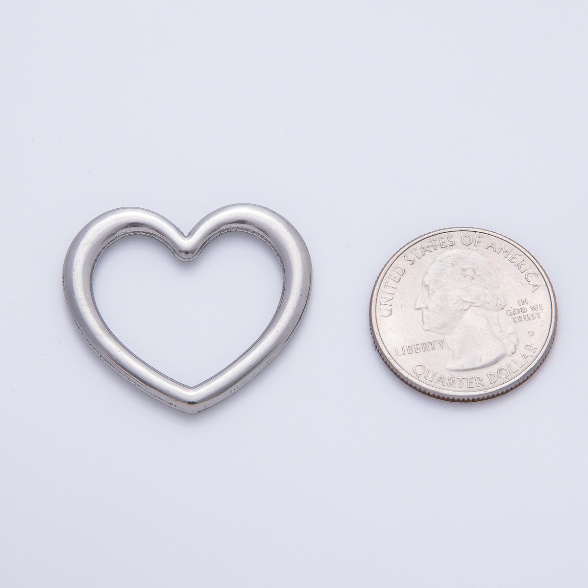 18K Gold Plated 29mm Open Minimalist Heart Finding in Gold & Silver | Z1429 - DLUXCA
