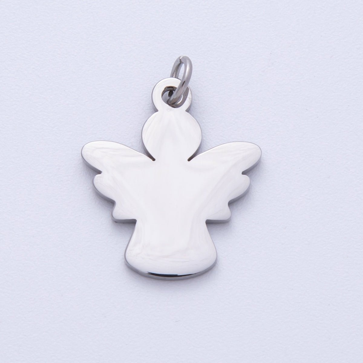 18K Gold PVD Stainless Steel 20mm Angel Silhouette Minimalist Charm in Gold & Silver | Charms - 00097 Charms - 00098 - DLUXCA