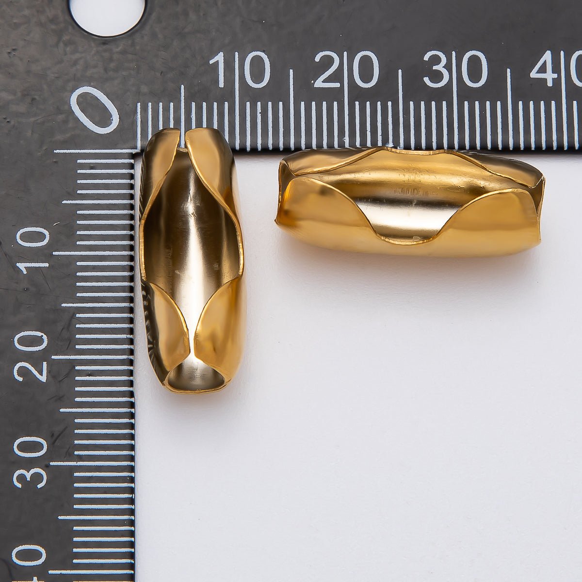 18K Gold PVD Stainless Steel 9.5mm Ball Chain End Cap Closure | Findings - 00125 - DLUXCA