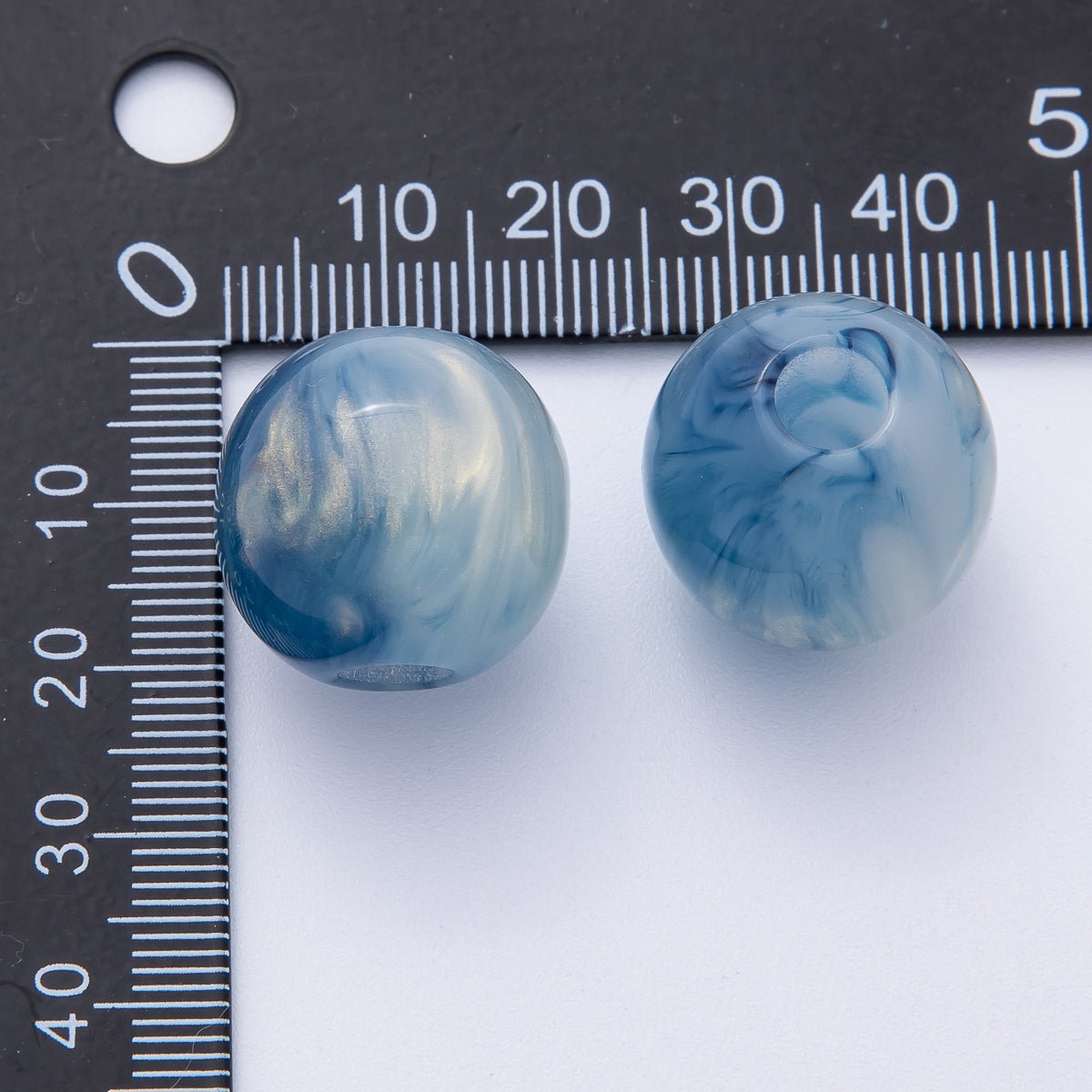 19mm Blue, Red, Black, Green, Brown Acrylic Resin Round Bead | B622 - B625 - PCS - DLUXCA