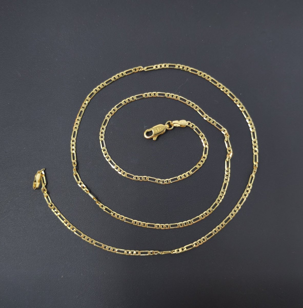 1pc 19.6'' ready to use gold figaro necklace chain, layering figaro chain dainty necklace, perfect for pendant charm necklace, 475 - DLUXCA