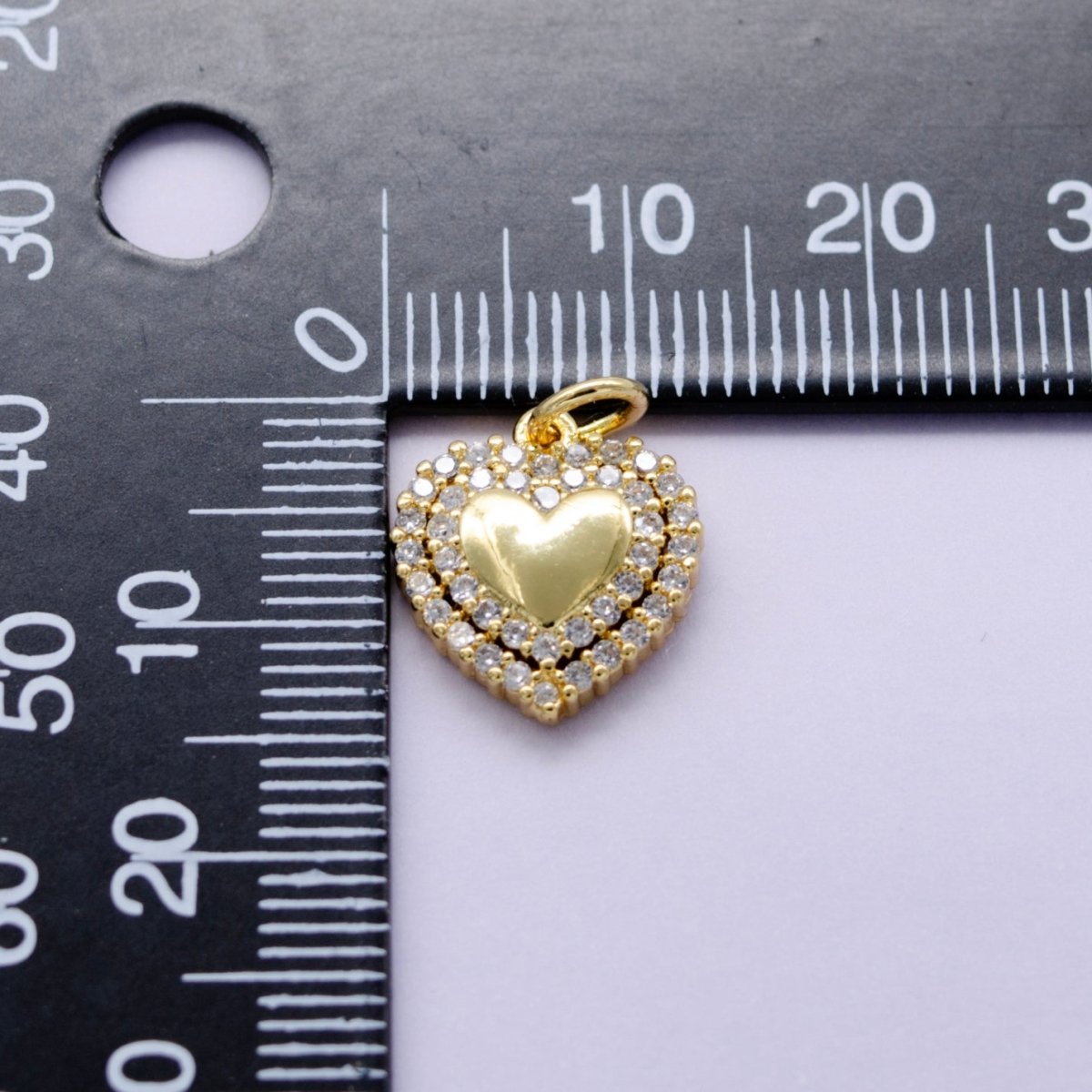 1pc 24k Gold Filled Micro Pave CZ Heart Pendant Charm, Love Micro Pave CZ Pendant Charm, For DIY Jewelry D - 433 - DLUXCA