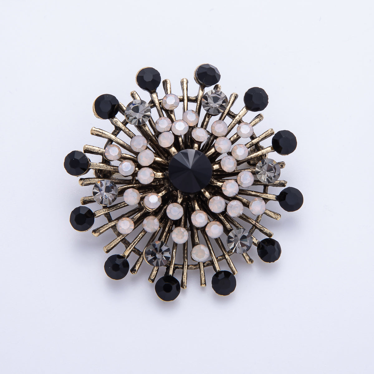 45mm Blue, Black Vintage Antique Sunburst Celestial Brooch Pin | BH025 BH026