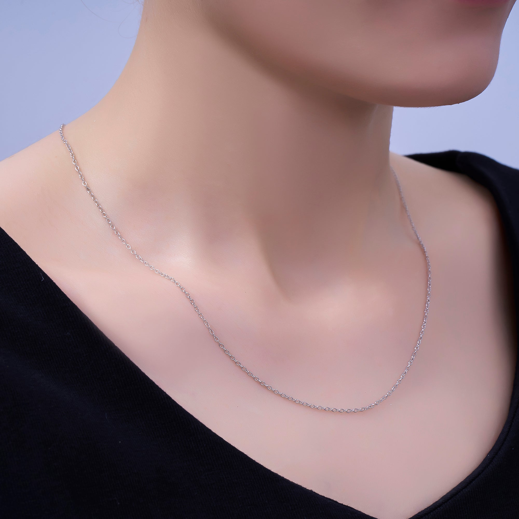 Sterling Silver S925 1.4mm Minimalist Cable Chain 16 Inch, 18 Inch, 20 Inch Necklace | WA-3088, WA-3091,WA-3092