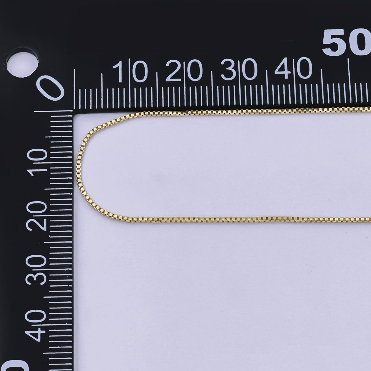 24K Gold Filled 0.8mm Small Box Chain by Yard | ROLL - 1672 - DLUXCA