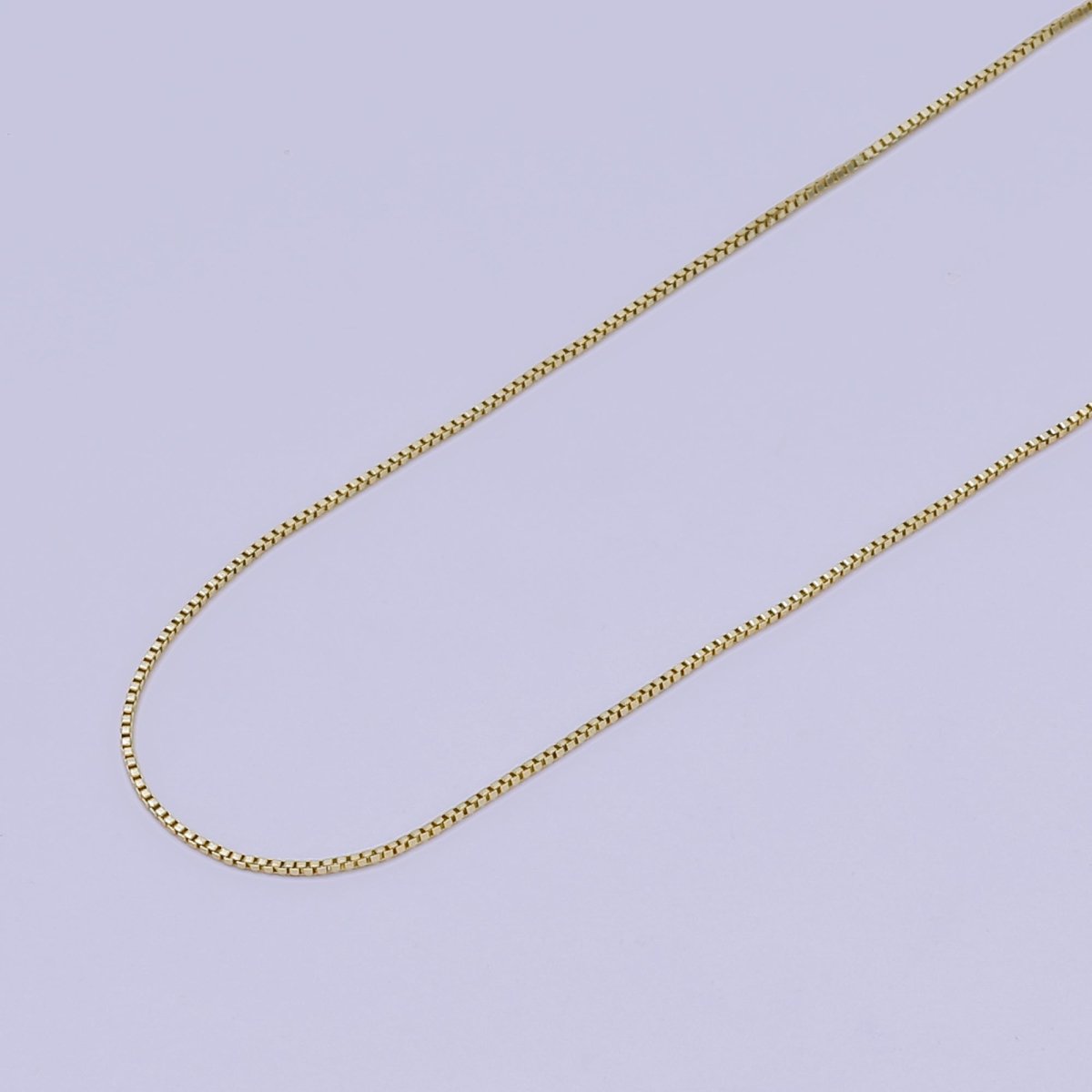 24K Gold Filled 0.8mm Small Box Chain by Yard | ROLL - 1672 - DLUXCA