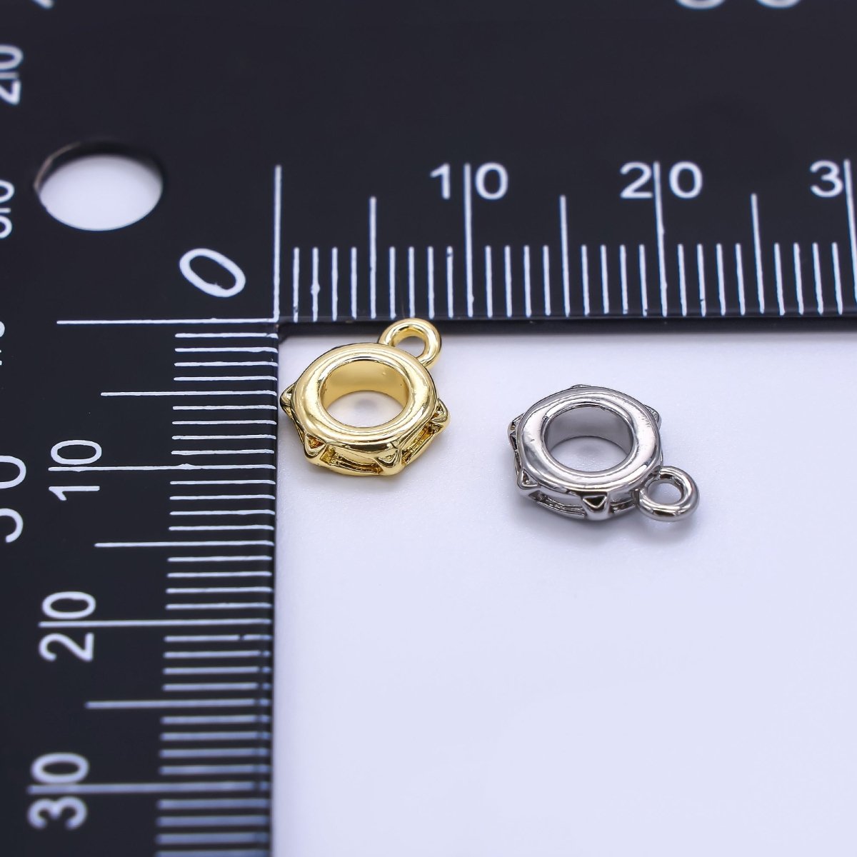 24K Gold Filled 10.5mm Classic Rondelle Bail Pendant Charm Holder | Z - 1297 - DLUXCA