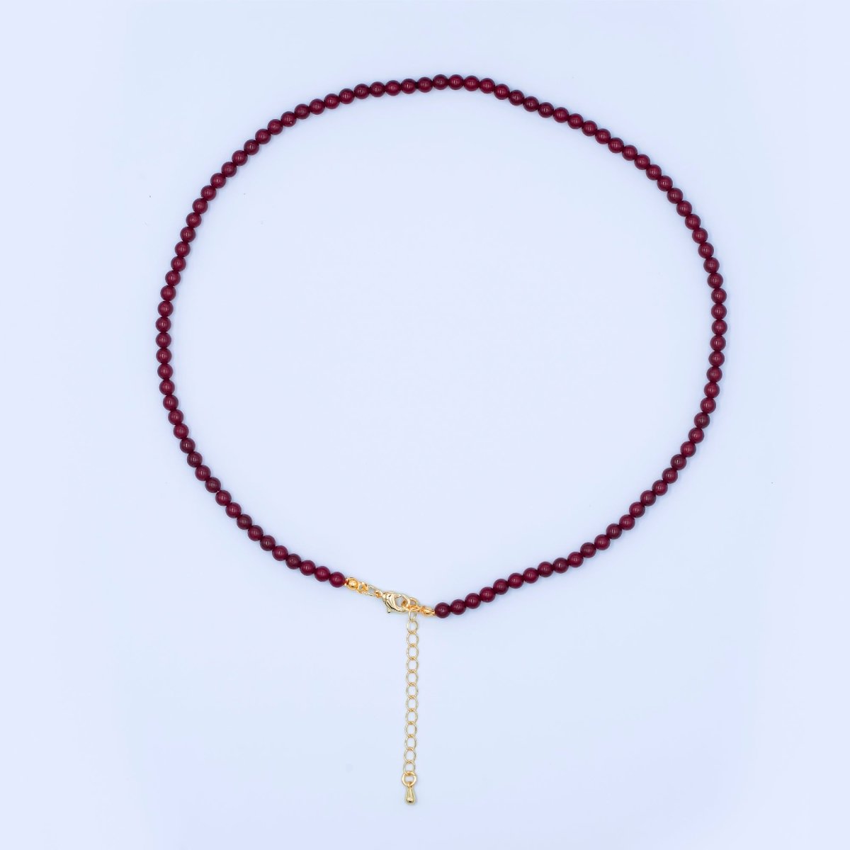 24K Gold Filled 10mm, 8mm, 6mm, 4mm, 3mm Carnelian Gemstone 17 Inch Necklace | WA - 2770 ~ WA - 2774 - DLUXCA