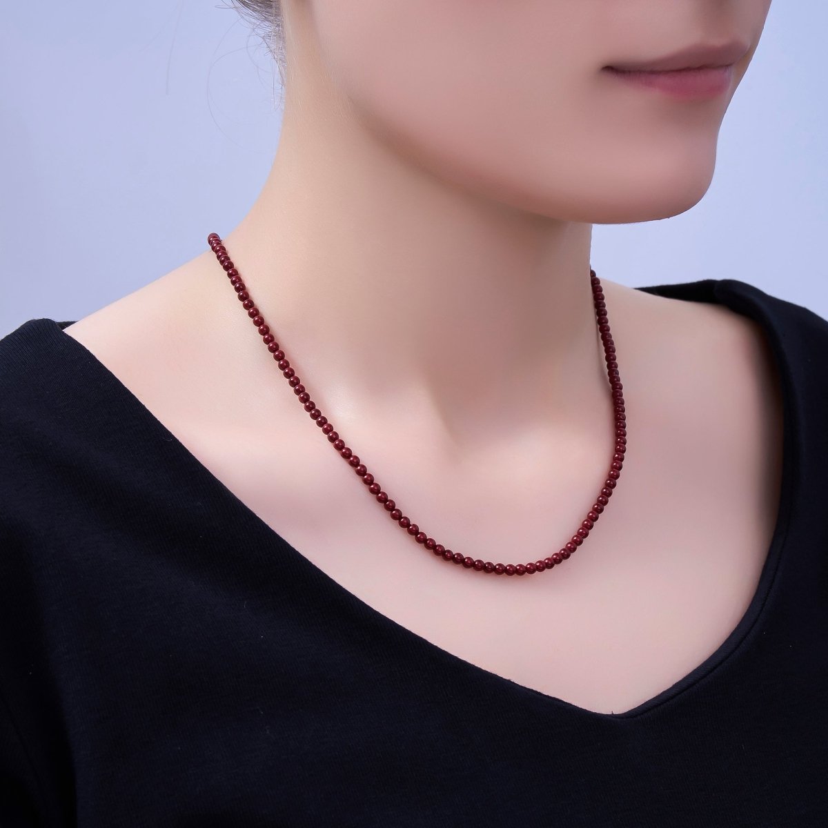 24K Gold Filled 10mm, 8mm, 6mm, 4mm, 3mm Carnelian Gemstone 17 Inch Necklace | WA - 2770 ~ WA - 2774 - DLUXCA
