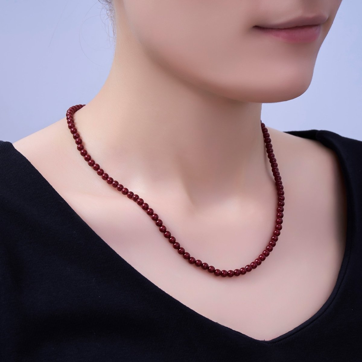 24K Gold Filled 10mm, 8mm, 6mm, 4mm, 3mm Carnelian Gemstone 17 Inch Necklace | WA - 2770 ~ WA - 2774 - DLUXCA