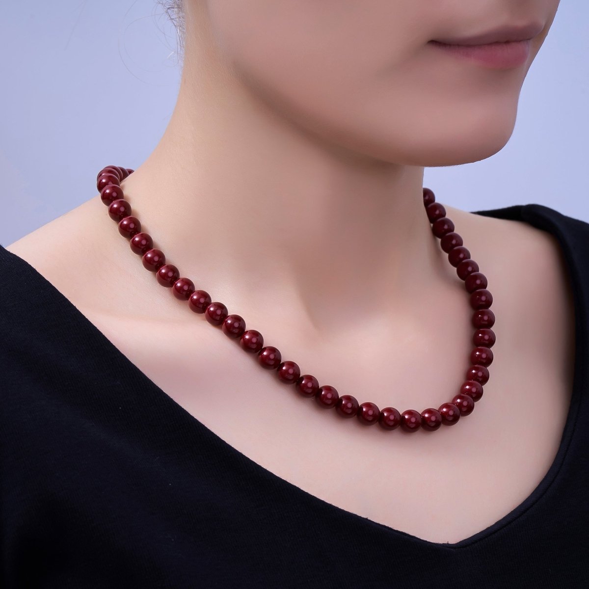 24K Gold Filled 10mm, 8mm, 6mm, 4mm, 3mm Carnelian Gemstone 17 Inch Necklace | WA - 2770 ~ WA - 2774 - DLUXCA