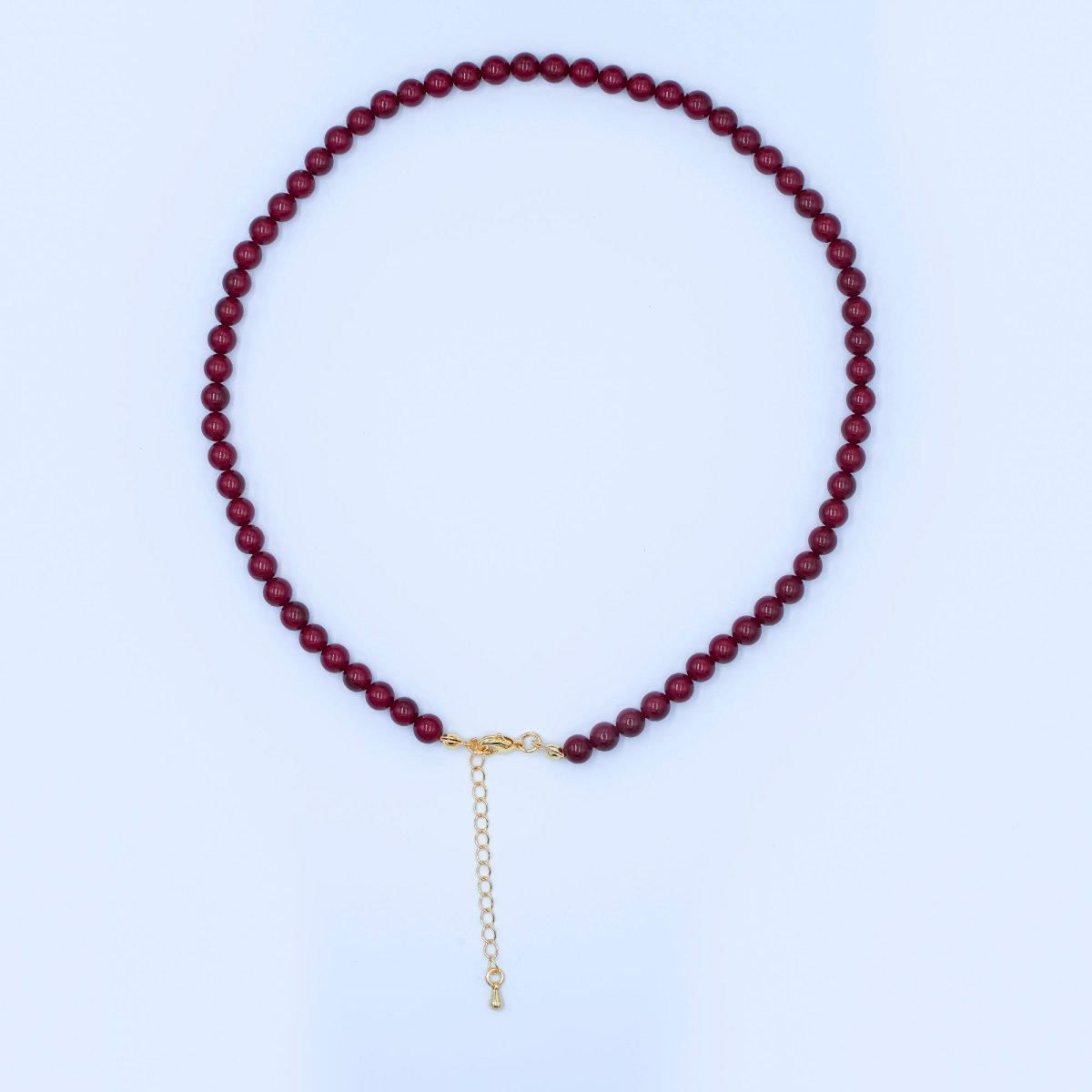24K Gold Filled 10mm, 8mm, 6mm, 4mm, 3mm Carnelian Gemstone 17 Inch Necklace | WA - 2770 ~ WA - 2774 - DLUXCA