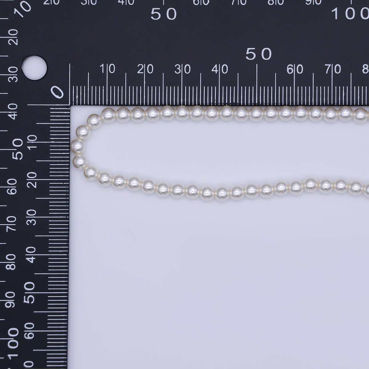 24K Gold Filled 10mm, 8mm, 6mm, 4mm, 3mm Off - White Round Shell Pearl 17 Inch Necklace | WA - 2853 ~ WA - 2857 - DLUXCA