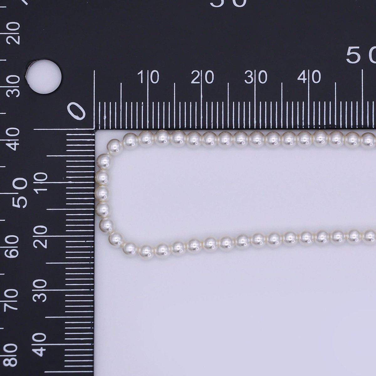 24K Gold Filled 10mm, 8mm, 6mm, 4mm, 3mm Off - White Round Shell Pearl 17 Inch Necklace | WA - 2853 ~ WA - 2857 - DLUXCA