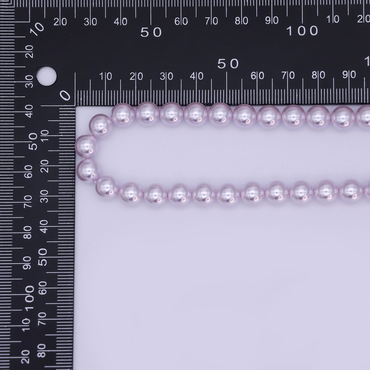 24K Gold Filled 10mm, 8mm, 6mm, 4mm, 3mm Purple Round Shell Pearl 17 Inch Necklace | WA - 2780 ~ WA - 2784 - DLUXCA