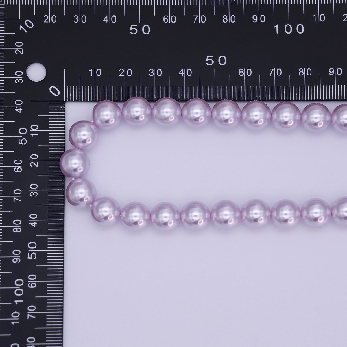 24K Gold Filled 10mm, 8mm, 6mm, 4mm, 3mm Purple Round Shell Pearl 17 Inch Necklace | WA - 2780 ~ WA - 2784 - DLUXCA