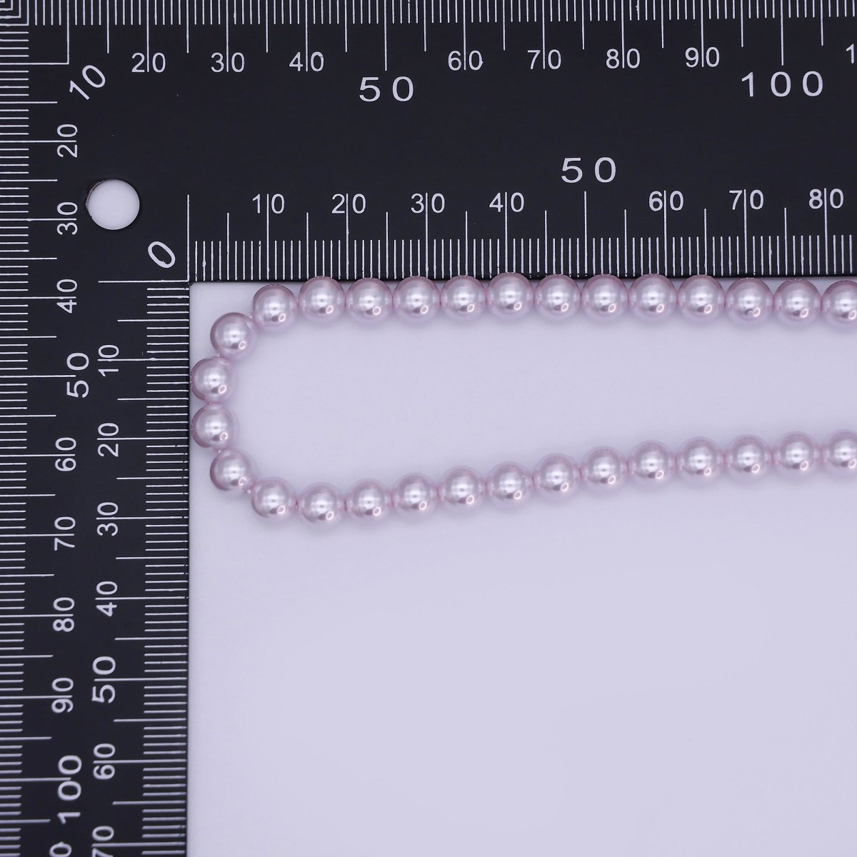 24K Gold Filled 10mm, 8mm, 6mm, 4mm, 3mm Purple Round Shell Pearl 17 Inch Necklace | WA - 2780 ~ WA - 2784 - DLUXCA