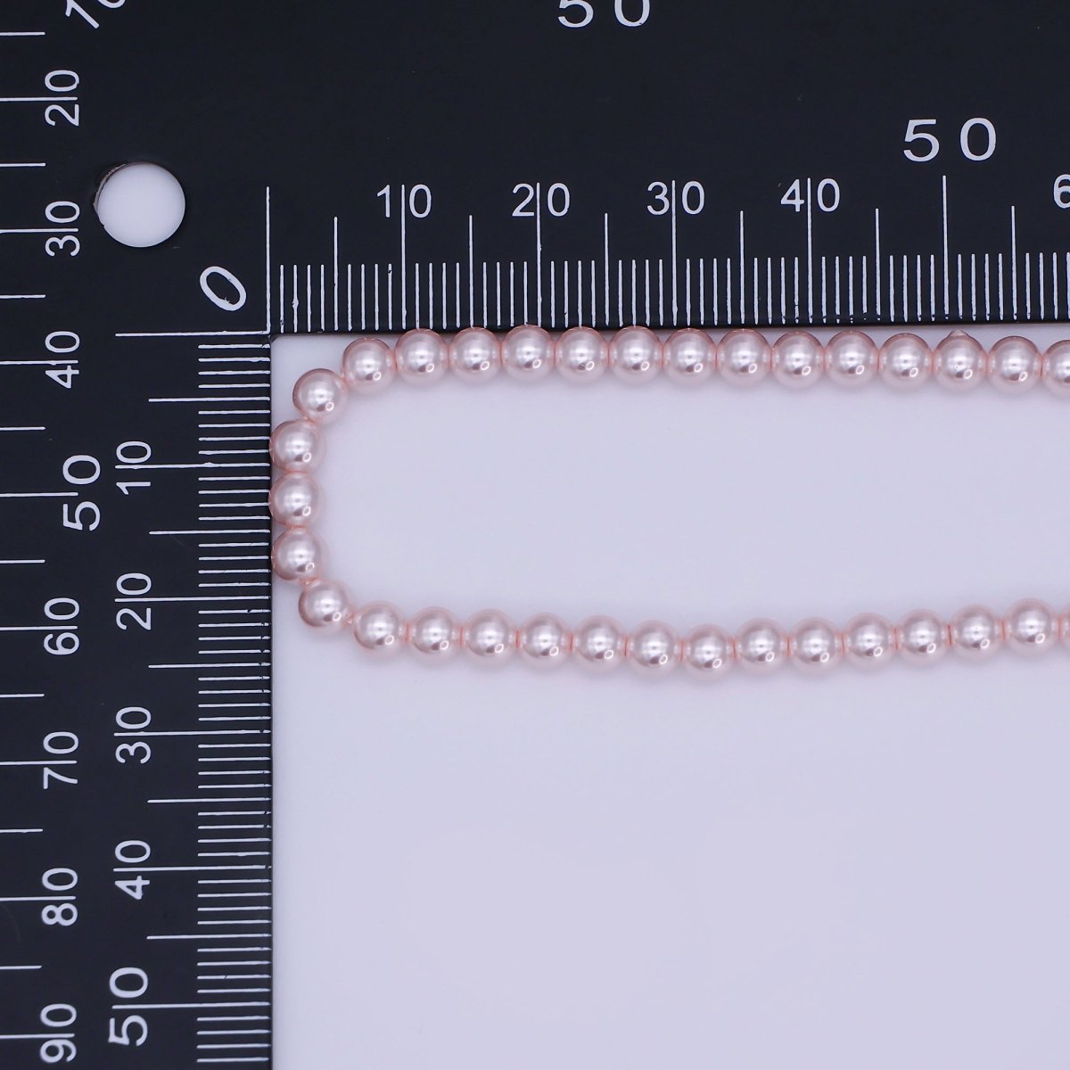 24K Gold Filled 10mm, 8mm, 6mm, 4mm, 3mm Rose Pink Round Shell Pearl 17 Inch Necklace | WA - 2785 ~ WA - 2789 - DLUXCA