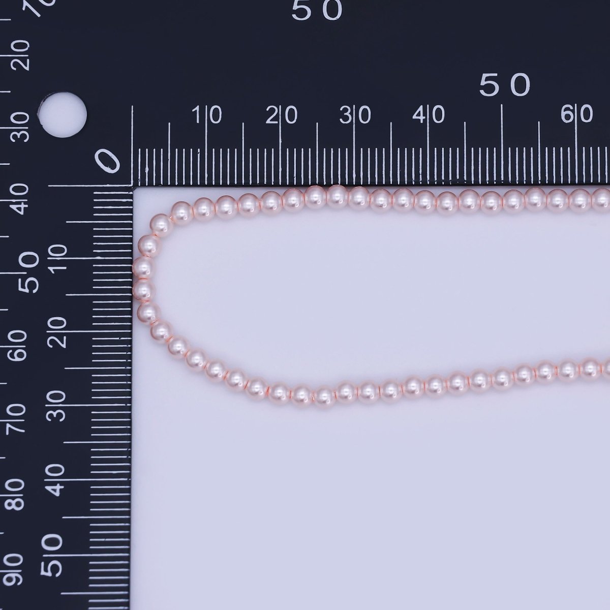 24K Gold Filled 10mm, 8mm, 6mm, 4mm, 3mm Rose Pink Round Shell Pearl 17 Inch Necklace | WA - 2785 ~ WA - 2789 - DLUXCA