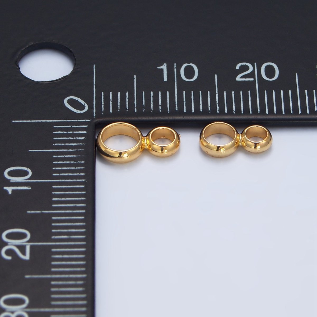 24K Gold Filled 10mm, 9mm Geometric Double Open Loop 8 Finding | Z1025 Z1026 - DLUXCA